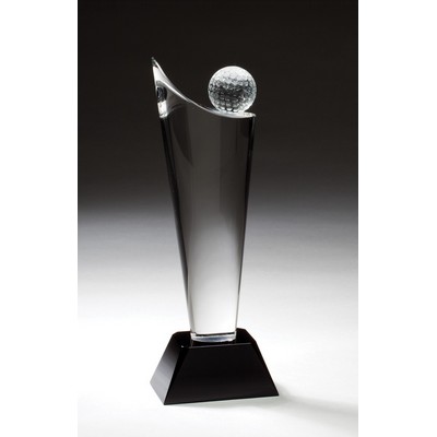 Optic Crystal Golf Tower Award - 10 3/4'' h