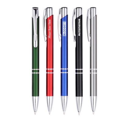 Executive Quality Ballpoint Pen w/Reflective Aluminum Barrel