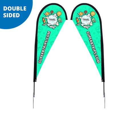 9' Teardrop Flag - Double Sided w/Spike Base (Medium)