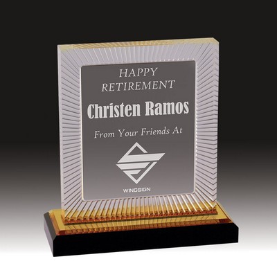 6¾" Gold Carved Rectangle Impress Acrylic Award