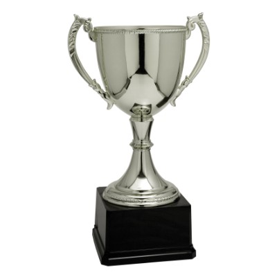 Silver Zinc Metal Cup Trophy 16 3/4"H