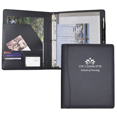 Letter Size Portfolio with 1" 3 Ring Binder (8.5" x 11" Writing Pad)