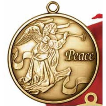 Solid Brass 2" Brass Angel w/ Reverse Full Color Imprint