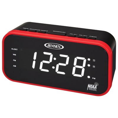 Jensen Audio AM/FM Weather Band Clock Radio w/Weather Alert