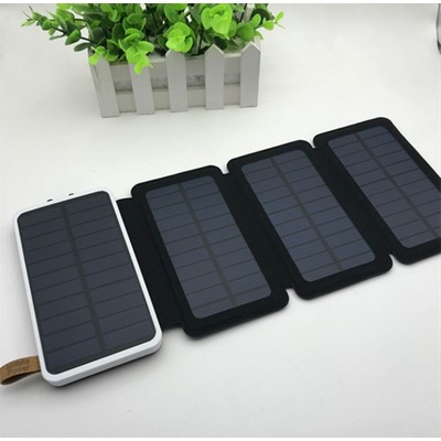 10000mAh Folding Power Bank with 3 Solar Panels