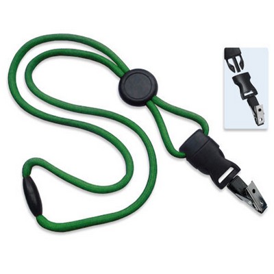 1/4" Lanyard w/ Round Slider and detach Bulldog Clip