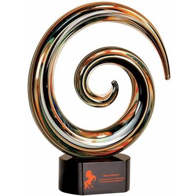 9 1/4" Swirl Art Glass Award