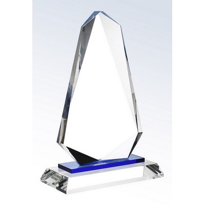 Blue Inspiration Crystal Award on Crystal Base, 6"x9"H