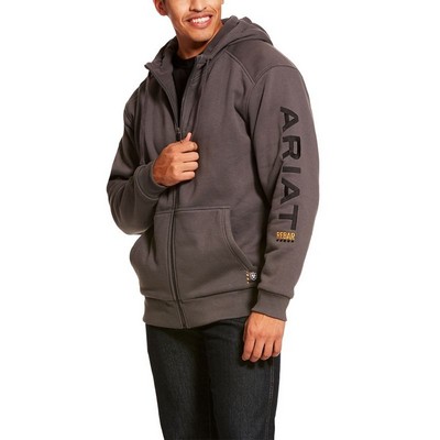 Rebar® Gray/Black All-Weather Full Zip Hoodie