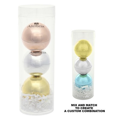 3-piece Metallic Lip Moisturizer Ball Tube Gift Set