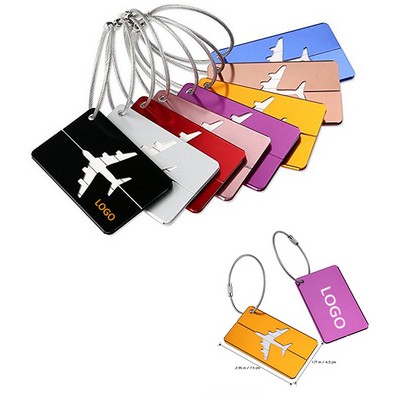 Aluminum Airplane Pattern Travel Luggage Tag