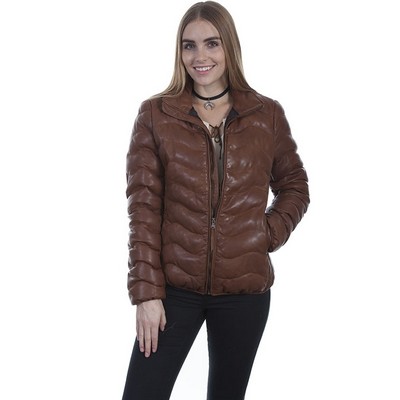 Ladies' Ribbed Leather Jacket