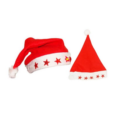 5 Pcs LED Light Up Flashing Christmas Santa Hats