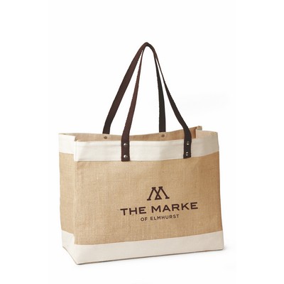 Laminated Jute Tote Bag with Cotton Webbed Handles