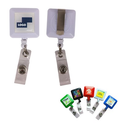 Plastic Retractable Square Badge Holder