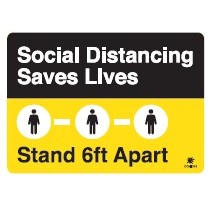 Social Distancing COVID-19 Wall and Window Decal Graphic