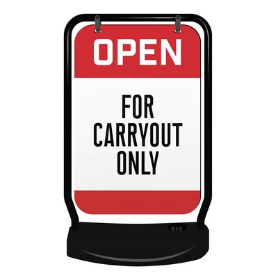 Stock Swing Sign (Open For Carryout Only- Double Sided Kit)