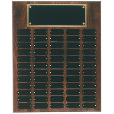 60 Plate Genuine Walnut Completed Perpetual Plaque