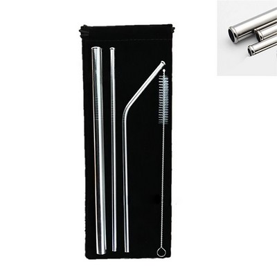 Reusable Rounded Tip Metal Drinking Straws