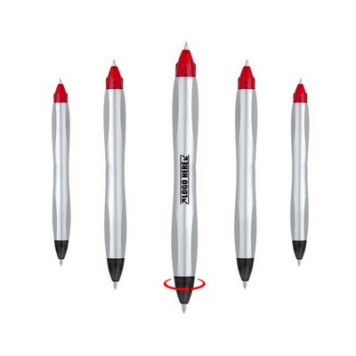 Black Red Double Sided Silver Pen