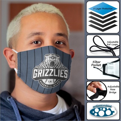 5-Ply Reusable Face Mask with Adjustable Ear Loops