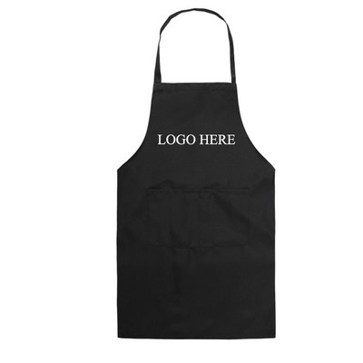 2 Pockets Adult Apron Unisex Bib Apron