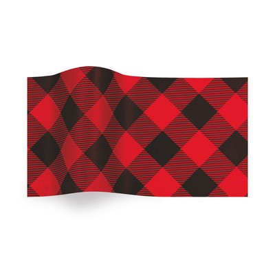 Season's Greetings Buffalo Plaid Wrapping Tissue (20"x30")