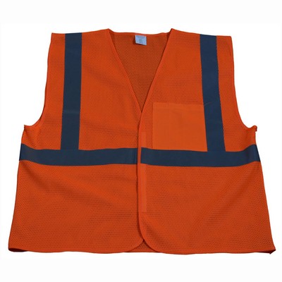 ANSI/ISEA 107-2015 CLASS 2 Economy Safety Vests With Hook & Loop Closure