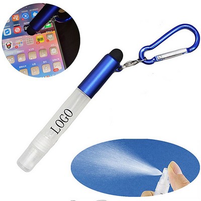 3-in-1 Spray Pen/Hand Sanitizer Bottle w/Stylus Tip