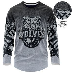 Unisex 180 GSM Cotton Feel Jersey Knitted Sublimation Long Sleeve T-Shirt