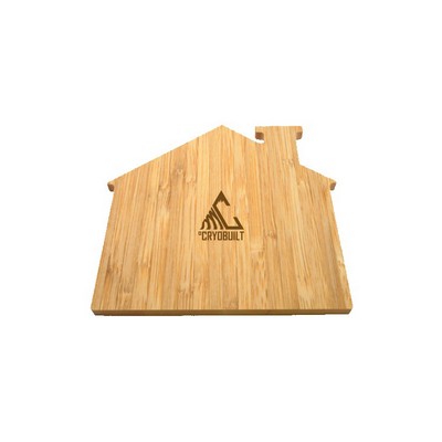 14" House Shape Bamboo Cutting Board