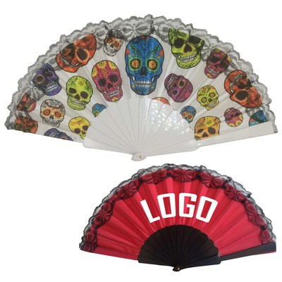 Plastic Fabric Folding Lace Fan