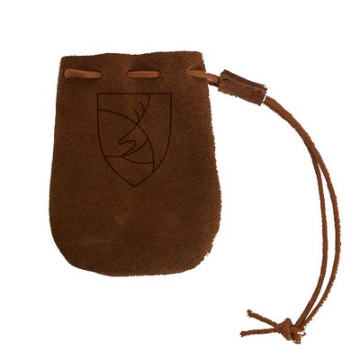 Suede Leather Drawstring Pouch