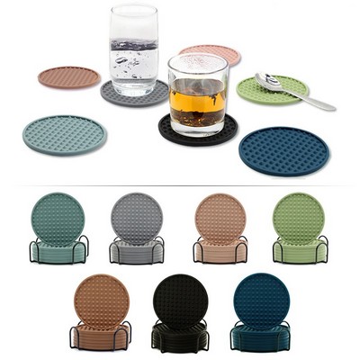 Drink Cup Coasters Set of 6 with Holder