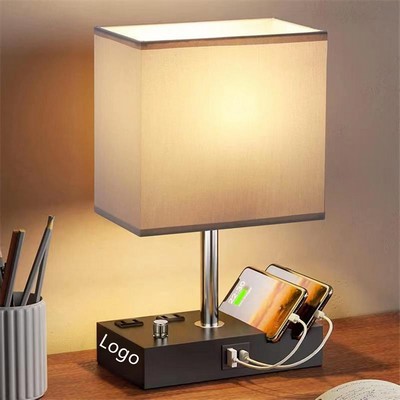 Bedside Lamp with USB Ports Dimmable Table Lamp