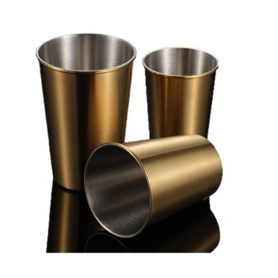 12 Oz Stackable Stainless Steel Drinking Pint Cup Tumbler