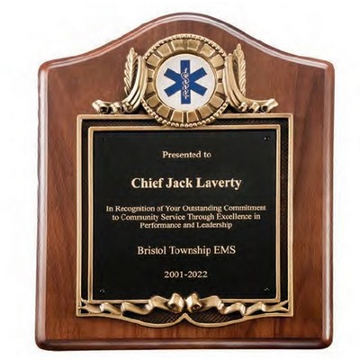 Witney Series Custom Plaque w/Black Brass Plate & Center Insert (10"x 12")