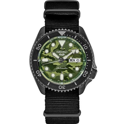 Seiko 5 Sports Kawamura Limited Edition Automatic Watch w/Green Camouflage Dial