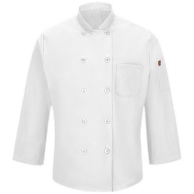 Red Kap™ Men's Long Sleeve Chef Coat w/OilBlok & MIMIX™ - Ten Button - White