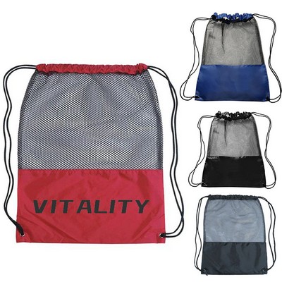 Mesh Sports Drawstring Backpack