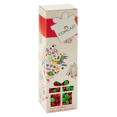 Holiday Candy Box with Die Cut Gift Window - Holiday Chocolate Buttons