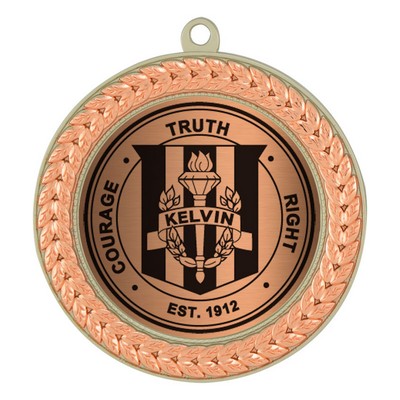 Paragon Medal - " Holder Bright Bronze/Matte Silver Award Trophy, 2"