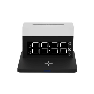 Wireless Charging Station with Alarm Clock and Night Light