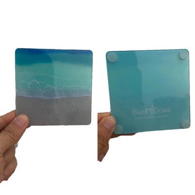 Square Acrylic Coasters w/ Silicone Pads