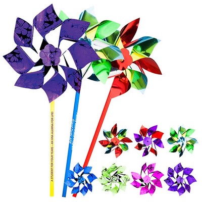 6" Pinwheel -- Silver Blue