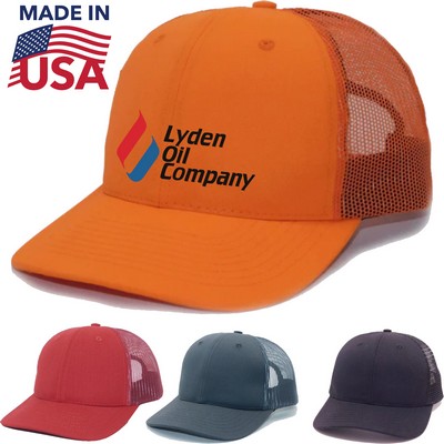 True American Made 6-Panel Matching Mesh Trucker Cap