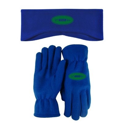 Lightweight Fleece Ear Band and Gloves Combo