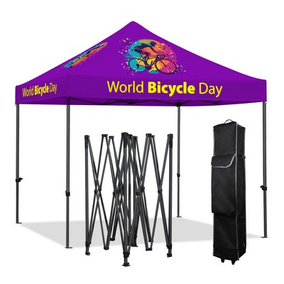 10' X 10' Commercial Grade Pop Up Tent Kit w/ Dye Sublimation Canopy