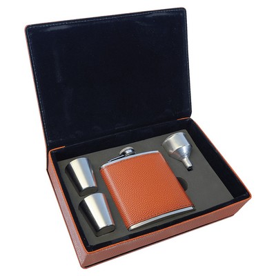 6 oz. Basketball Leatherette Flask Gift Set