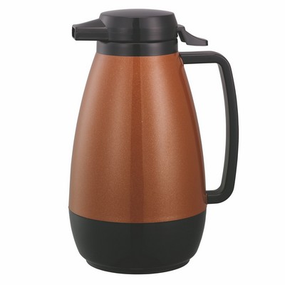 Thermo-Serv® 1 Liter Metallic Copper Push Button Plastic Lined Server